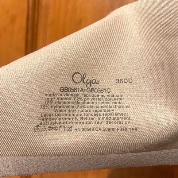 Olga ALMOND No Side Contour Underwire Bra 36DD - Picture 5 of 9